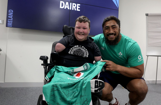 'He's a real inspiration' - Young fan Dáire Gorman visits Ireland camp