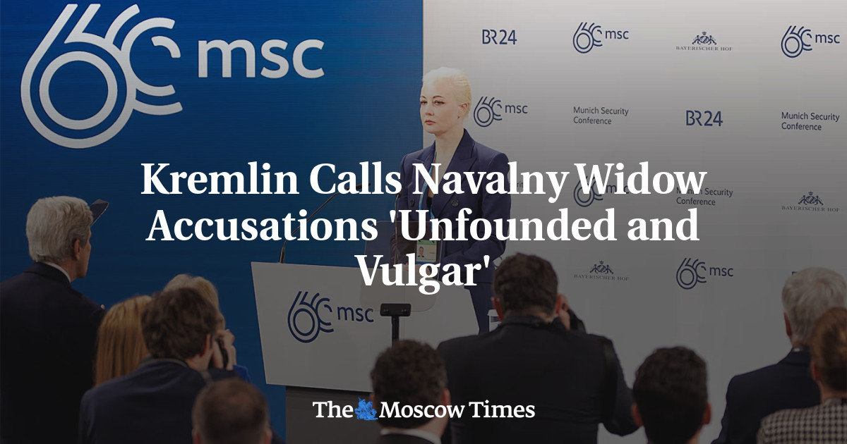 Kremlin Calls Navalny Widow Accusations 'Unfounded and Vulgar'