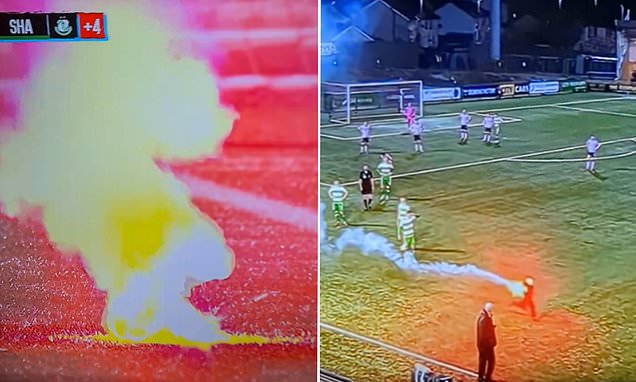 LOI clash halted after child carrying a FLARE runs across pitch