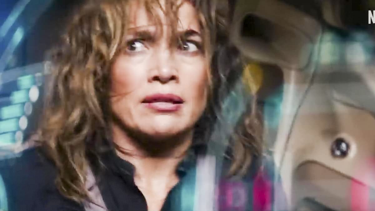 Jennifer Lopez looks terrified in new trailer for her  sci-fi movie Atlas as she stars as an intelligence analyst lost in space