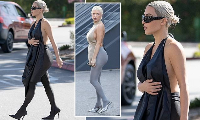 Kim Kardashian rocks braless outfit similar to Bianca Censori's style
