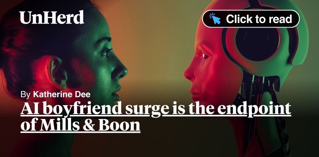 AI boyfriend surge is the endpoint of Mills & Boon