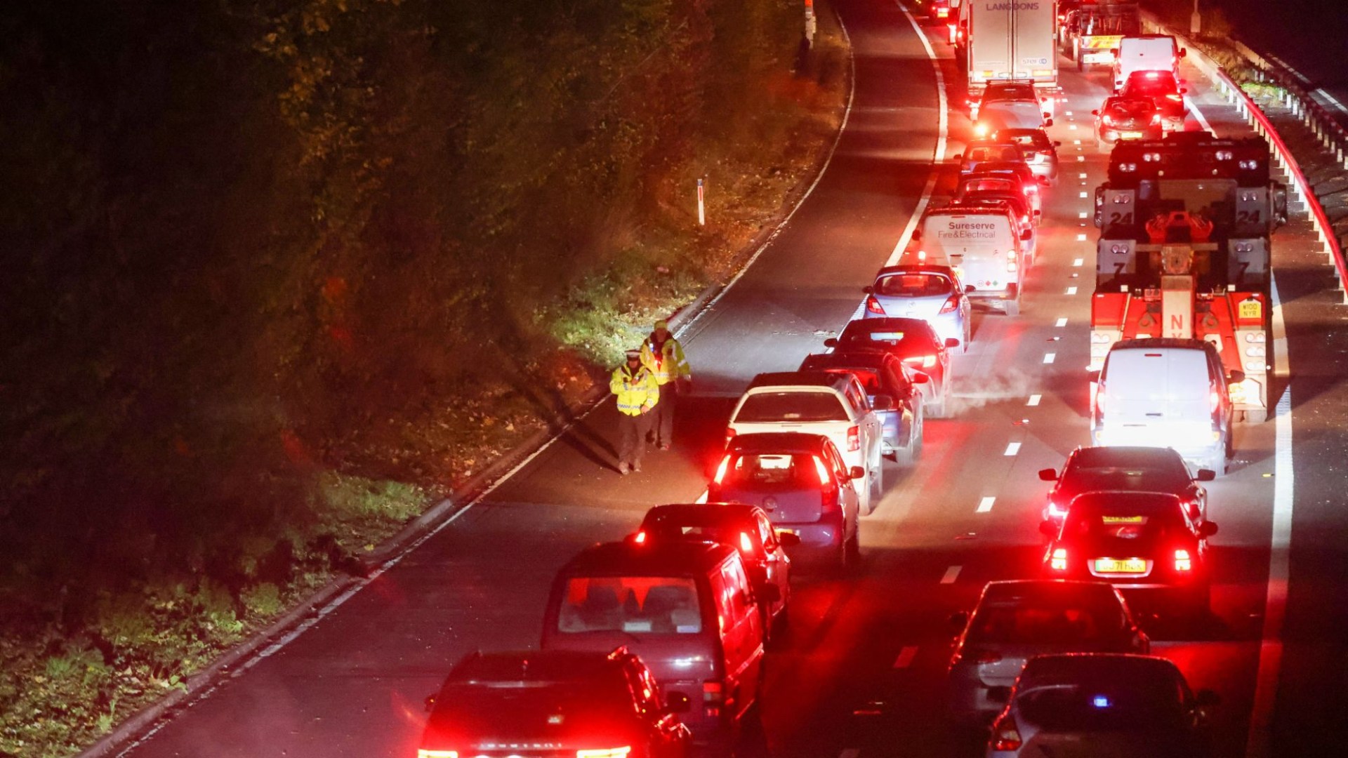 Drivers trapped in freezing conditions as motorway is CLOSED after collision