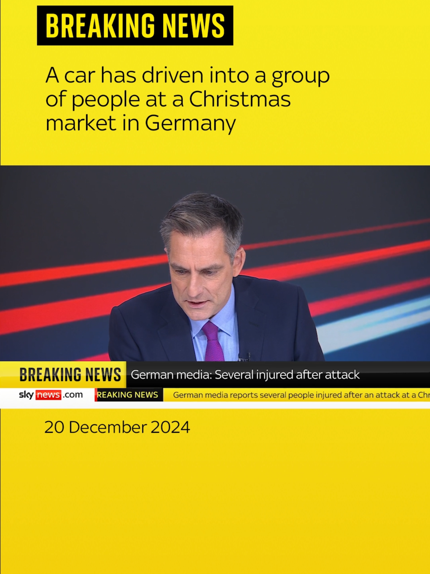 A car has driven into a group of people at a Christmas market in #Germany, a news agency has reported.