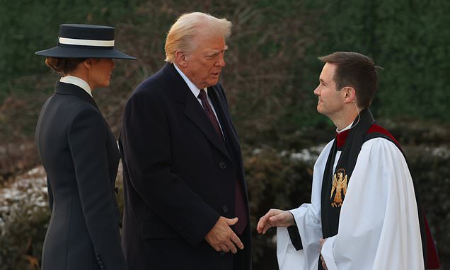 Donald Trump arrives at church with Melania, Barron and Ivanka