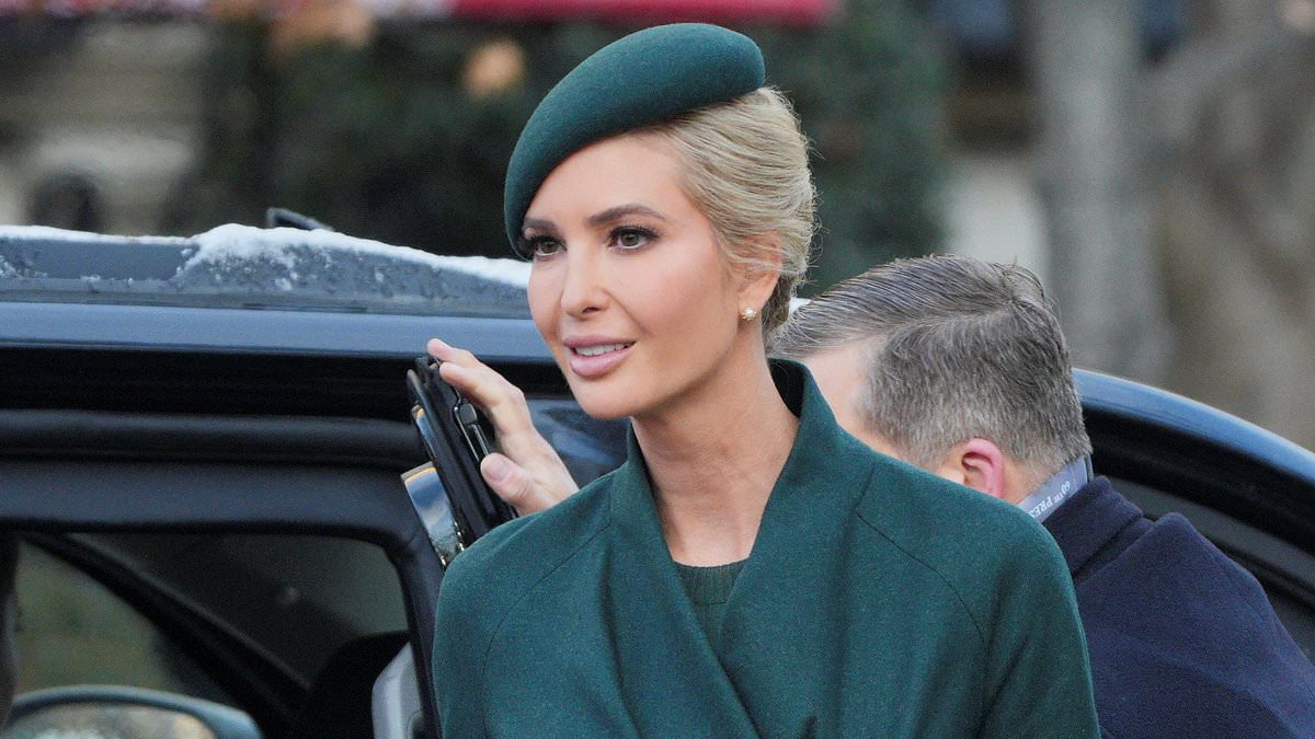 Ivanka Trump looks effortlessly chic in forest green as she arrives ahead of dad Donald's inauguration