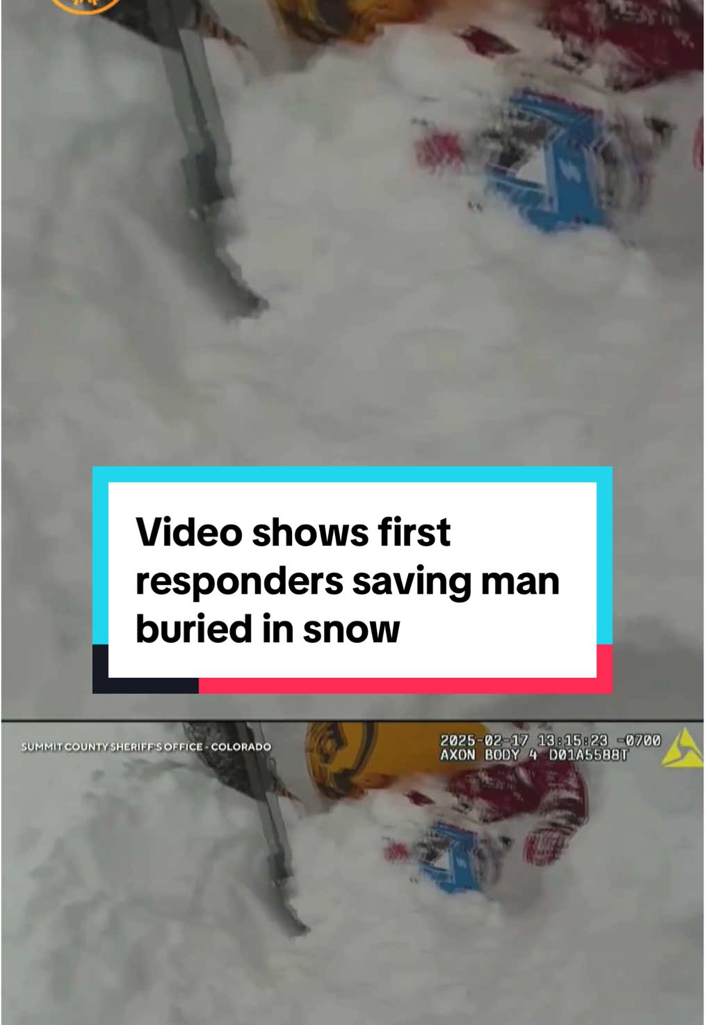 Dramatic video shows the moment first responders rescued a man who had been buried in the snow near Vail Pass in Colorado after being caught in an avalanche. The man is now out of the hospital and in good spirits. #colorado #vail #avalanche