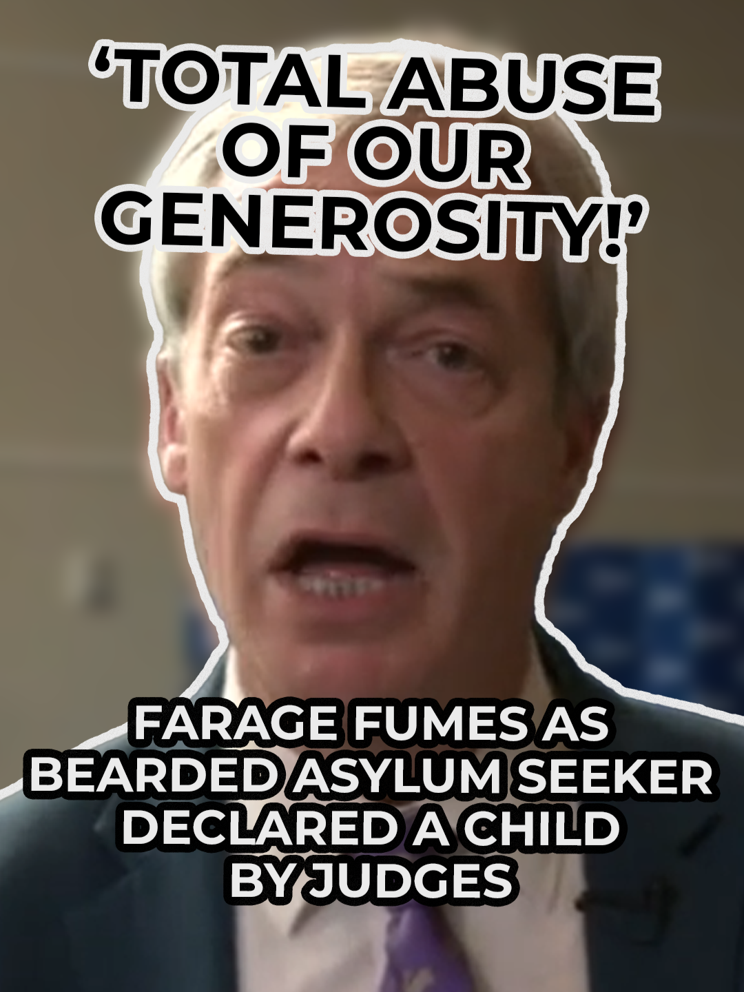 Nigel Farage condemns a judge's ruling that declared an asylum seeker with a receding hairline to be a child, despite estimates suggesting he was aged between 23 and 25. Speaking on GB News, Farage called the decision a &quot;total abuse of our generosity&quot; after the tribunal ruled the Sudanese man should be treated as a 17-year-old. #Farage #NigelFarage #GBNews