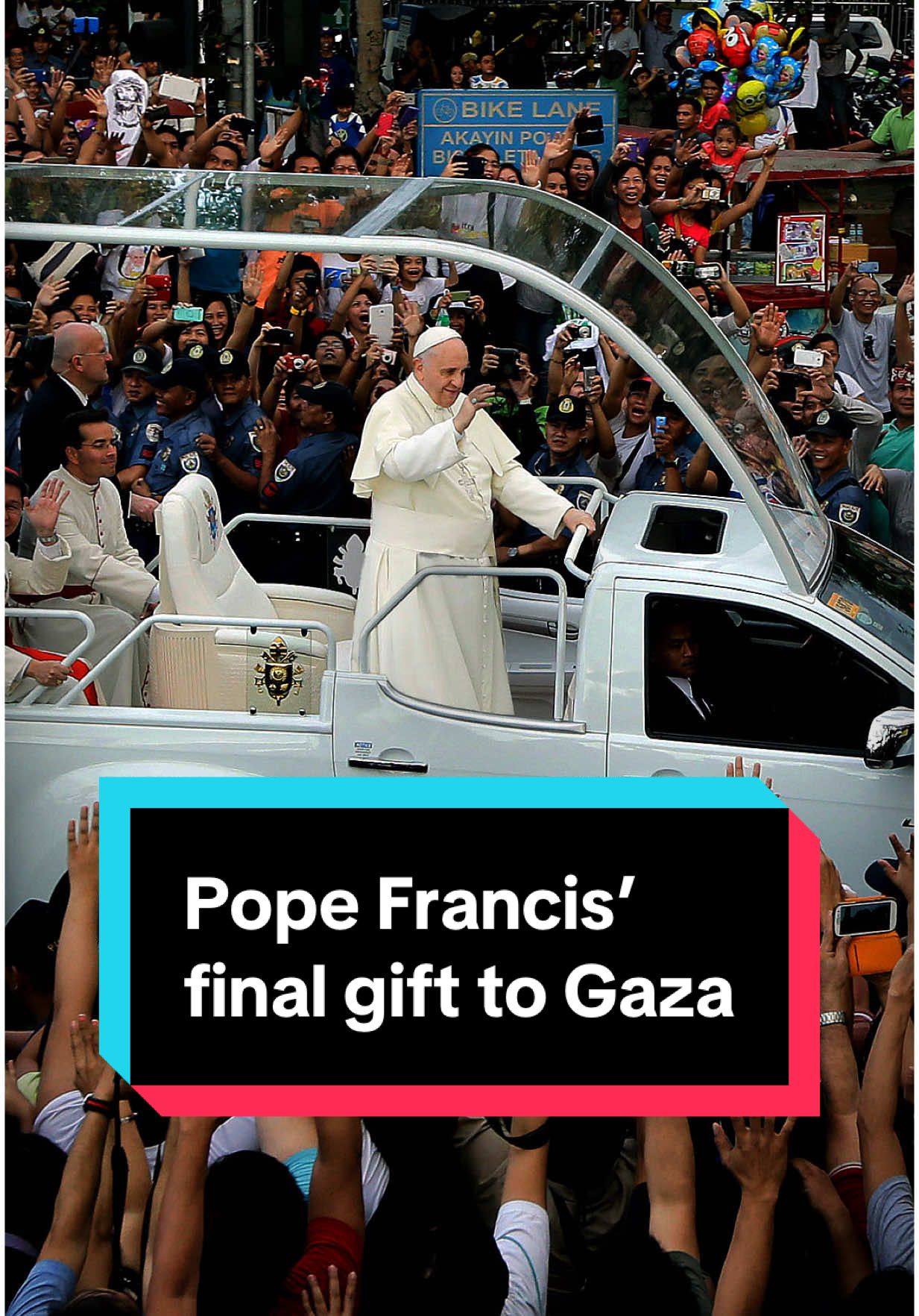 The Popemobile will be turned into a health clinic for children in Gaza. One of Pope Francis’s final wishes was for the car to be gifted to Gazans as a mobile treatment centre. Now, it is to be re-fitted with equipment for diagnosis, examination and other medical treatments. The clinic will be staffed by doctors and medics, but it’s unclear when the Popemobile can enter Gaza. The region is currently under an Israeli siege which has lasted for more than 60 days. #Pope #PopeFrancis #Gaza #Palestine #World #News #C4News #channel4news