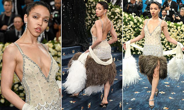 FKA twigs wows in a feathered flapper dress at the Met Gala 2025