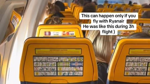 Plane passenger's hilarious way of getting a nap on a Ryanair flight - Would you try it?