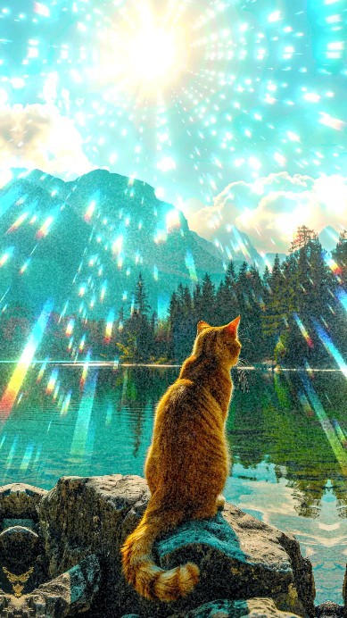 Cosmic Energy. . #cat #nature #colorful #energy #catlife #catlovers