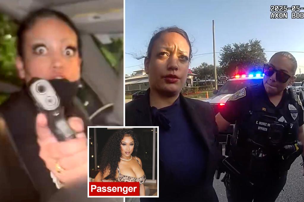 ‘Crazy eyes’ Uber driver who allegedly pulled a gun on a passenger sasses cop during arrest, body cam video shows