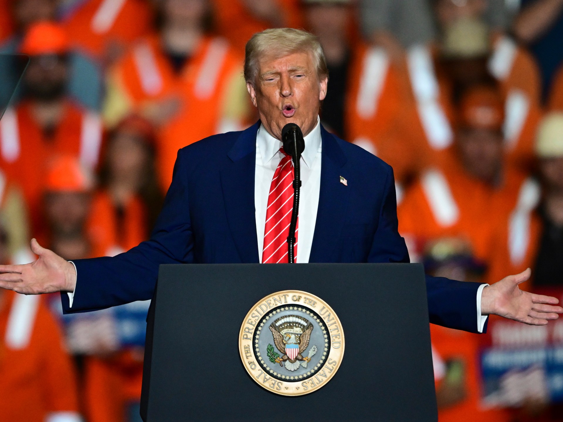 Trump says US will lift steel tariffs to 50 percent at Pennsylvania rally