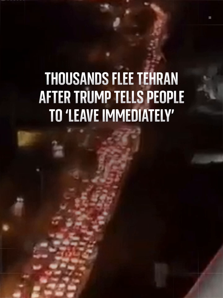 Videos shared on social media show huge traffic queues in the Iranian capital, as thousands of residents try to flee the country amidst ongoing fighting with Israel. President Trump said all of Tehran should be evacuated 'immediately'. #Iran #Tehran #Israel #MiddleEast