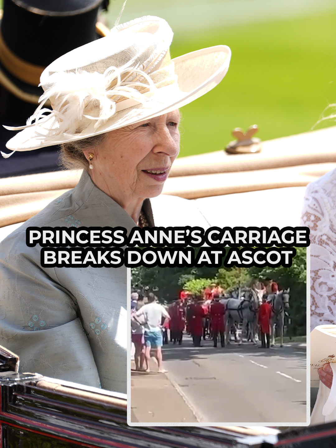 Princess Anne's carriage broke down today, forcing a delay of the King's Ascot procession. The Princess Royal accompanied her son Peter Phillips and his girlfriend Harriet Sperling at Royal Ascot today, marking a significant milestone for the couple. #PrincessAnne #Ascot #RoyalAscot #RoyalNews #RoyalFamily #GBNews