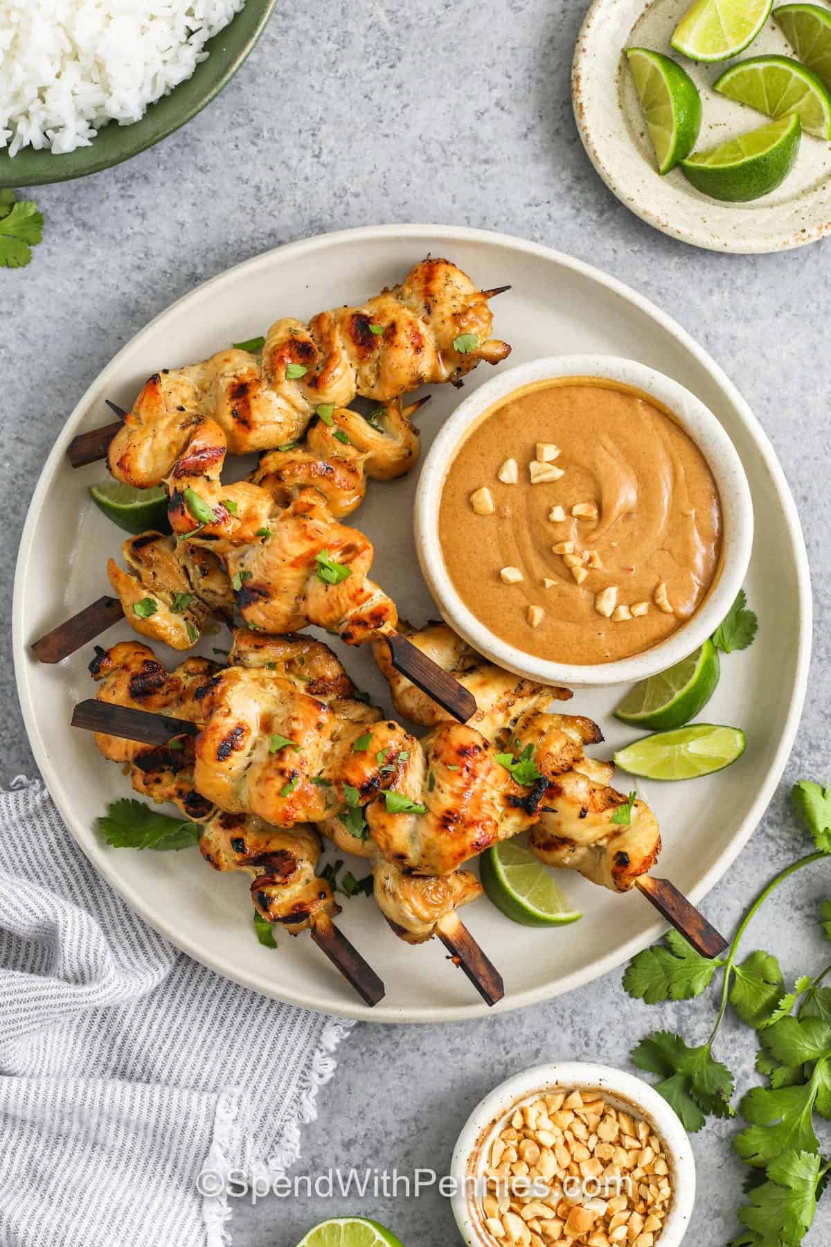 Easy Grilled Chicken Satay with Peanut Sauce (Big Flavor, Simple Ingredients)