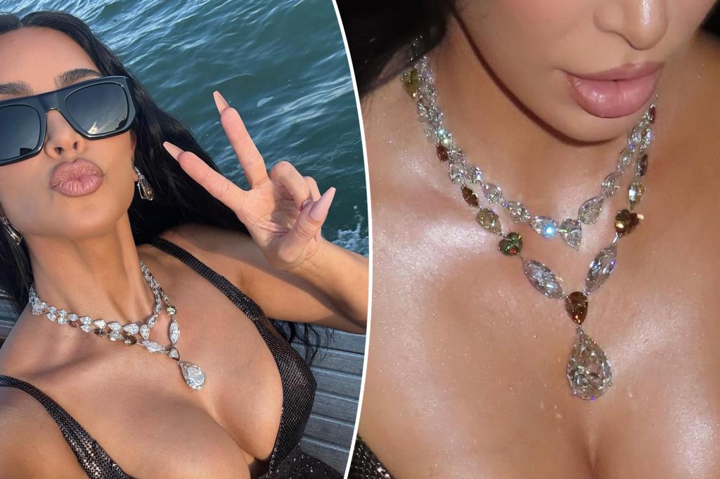 Kim Kardashian gives fans a closer look at her 106-carat diamond...