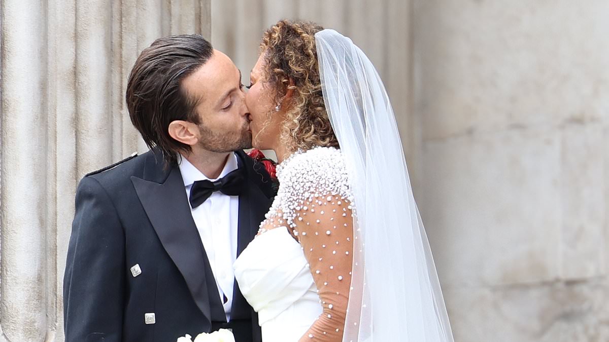 Mel B is married! Spice Girl shares a kiss with new husband Rory McPhee after tying the knot in front of loved ones at St Paul's Cathedral - where Emma Bunton was the only Spice Girl to attend