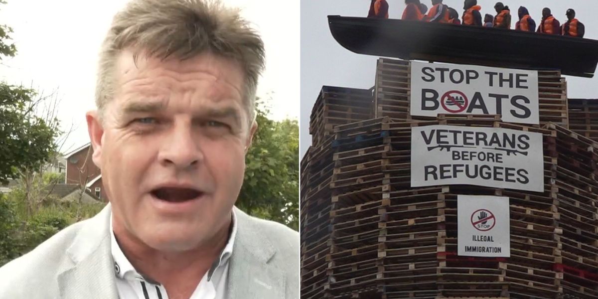 ‘What about freedom of speech?!’ GB News' Dougie Beattie wades into row over migrant effigy on loyalist bonfire