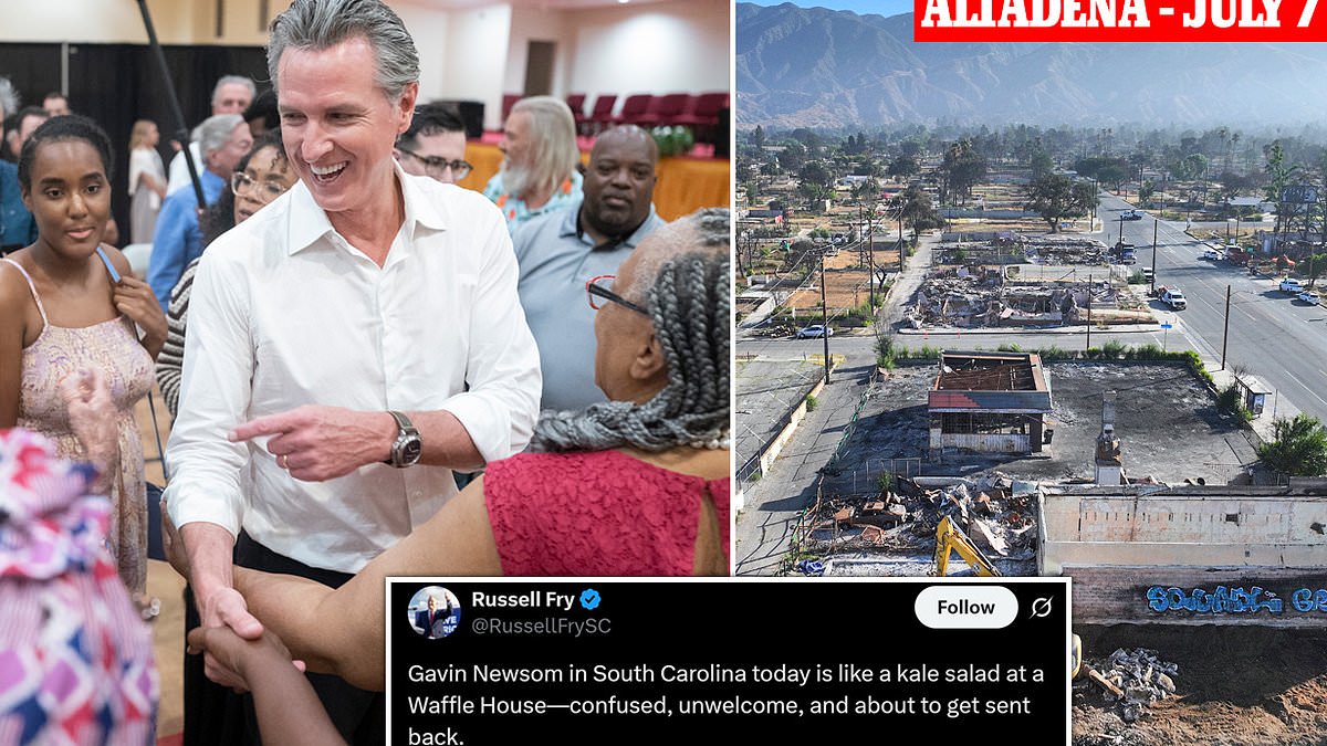 Gavin Newsom savaged for out-of-touch southern campaign swing like a 'kale salad at a Waffle House'