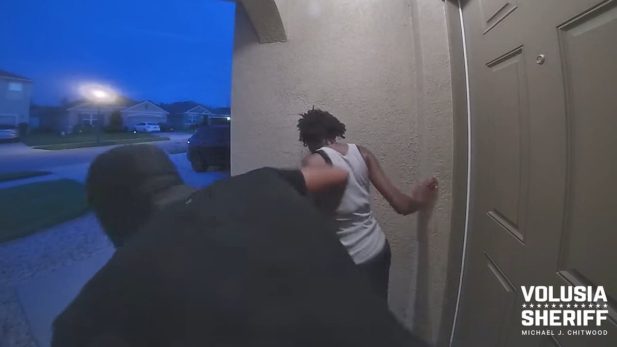 Boy and girl get nasty shock after kicking in stranger's front door