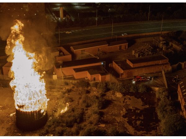 Kneecap effigies and Irish language signs destroyed as controversial July twelfth bonfire goes ahead