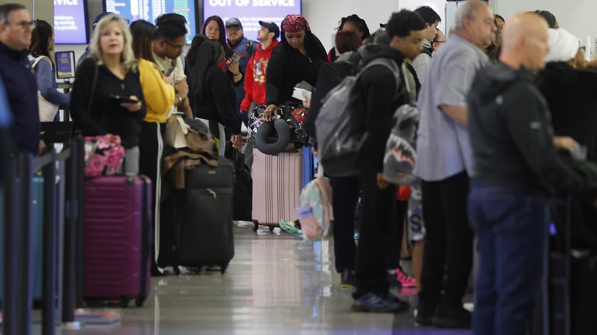 Travel nightmare unfolding at major US airports as tropical storm grounds ALL flights