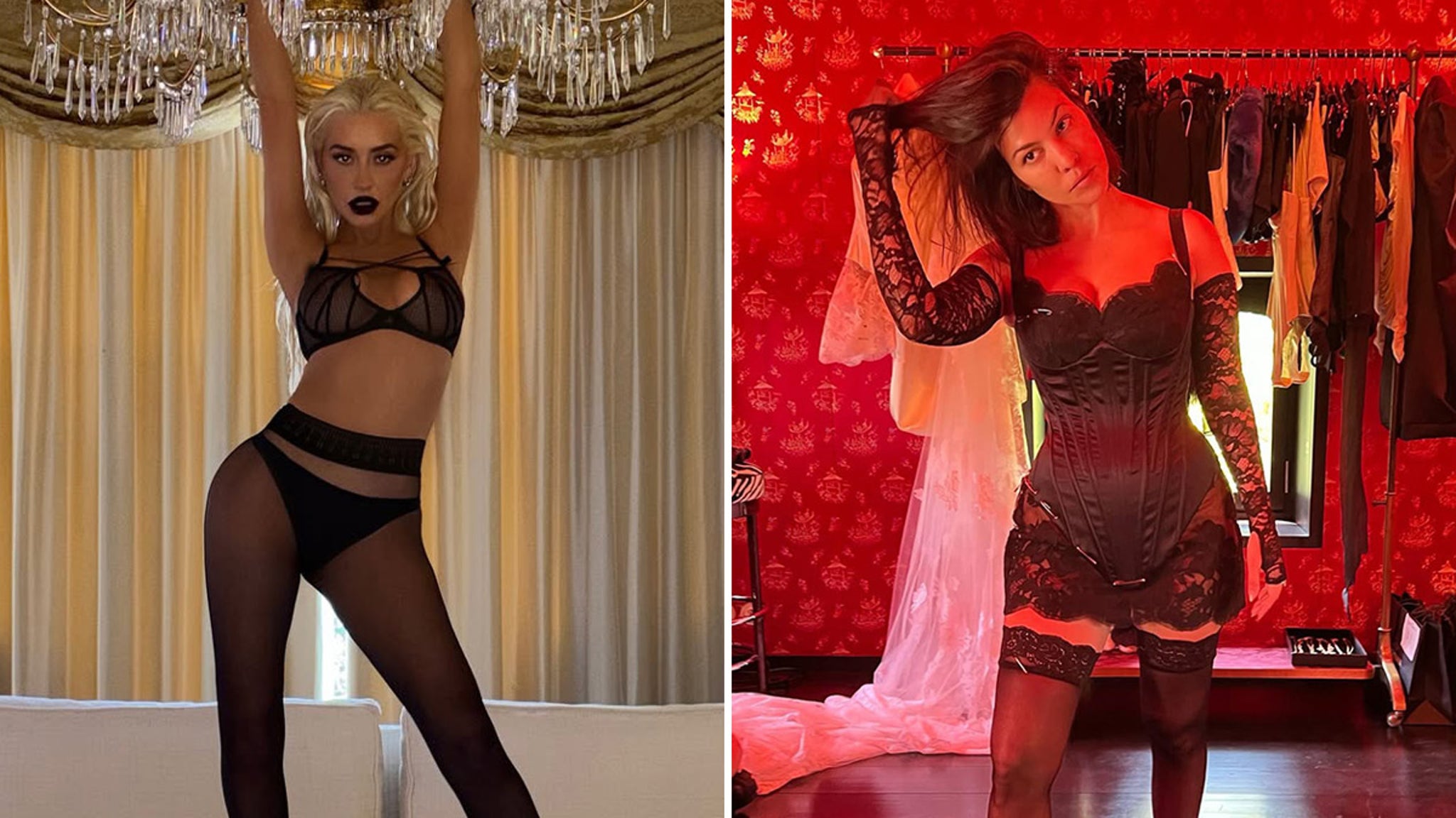 Christina Aguilera vs. Kourtney Kardashian Who'd You Rather?! (Sexy Stockings Edition)
