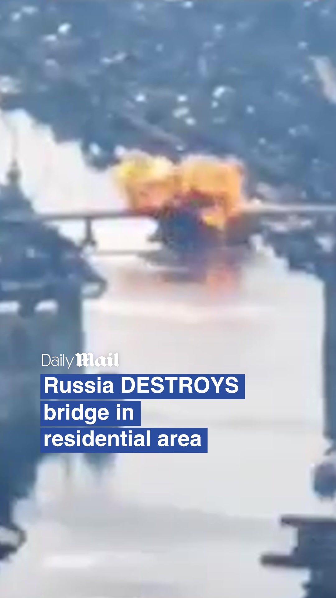Russian forces have destroyed a bridge in the Kherson, Ukraine completely cutting off the area. #news #russia #ukraine #war #attack