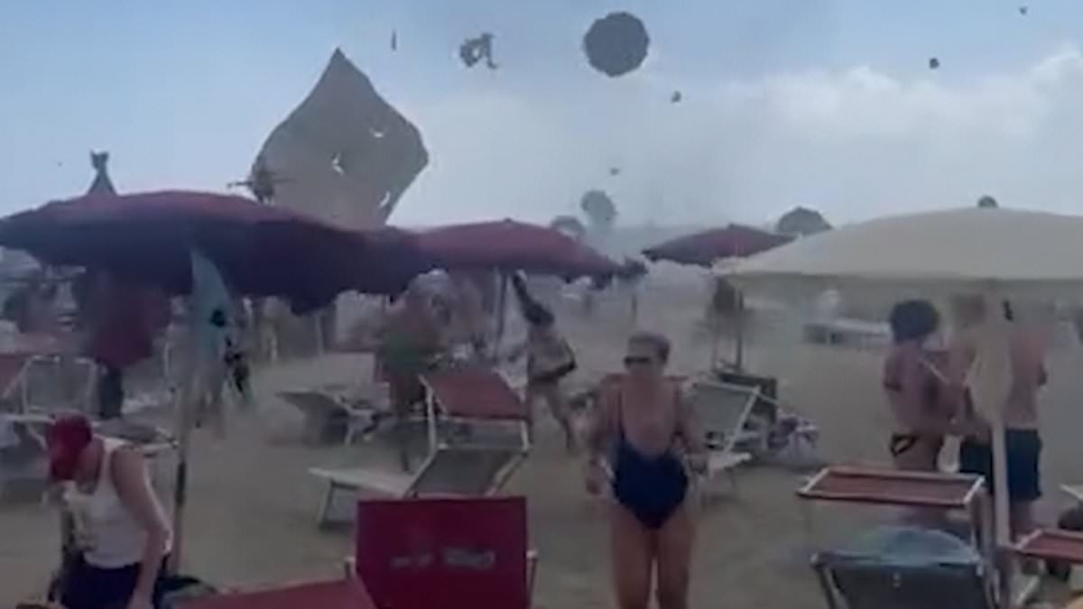 Tourists flee as TORNADO hits Italian beach, injuring at least one