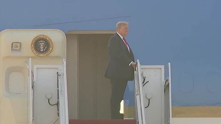 Donald Trump has boarded Air Force One on his journey to meet Putin in Alaska