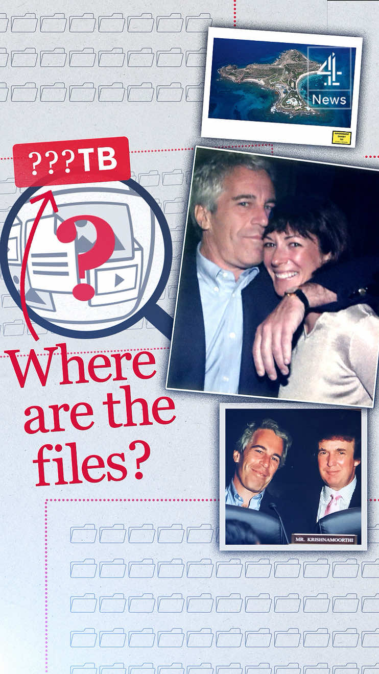 THUMB: Where are the files? CAPTION:  The Trump administration promised to release the Epstein Files - but our analysis shows that there could be terabytes of data and evidence still unreleased to the public. For years, rumors have swirled around the life, crimes and death of Jeffrey Epstein and the terabytes of hidden data connected to the disgraced financier, his associates and powerful figures allegedly tied to his network. Channel 4 News has trawled through hundreds of court documents and previous disclosures relating to the wealthy sex trafficker's crimes and the so-called missing Epstein files. We speak to forensic and legal experts about what the Department of Justice says they have,
