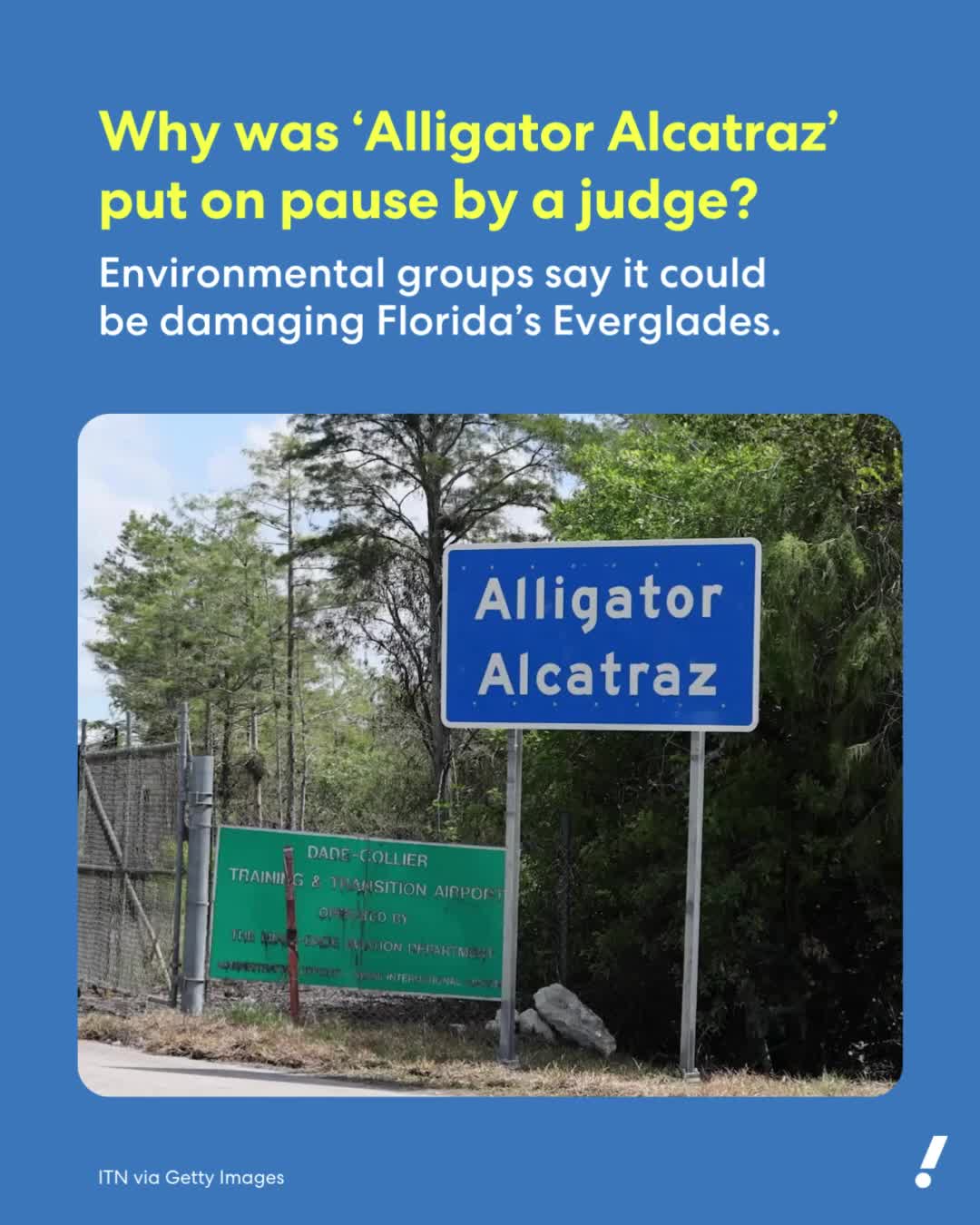 A federal judge has ordered the Florida immigration detention center dubbed &quot;Alligator Alcatraz&quot; to halt new construction and wind down operations, citing decades-long efforts to preserve the Everglades. A lawsuit by environmental groups and the Miccosukee Tribe argued the project threatens environmentally sensitive wetlands that are home to protected plants and animals, including the Florida panther. #news #florida #immigration #alligatoralcatraz #everglades
