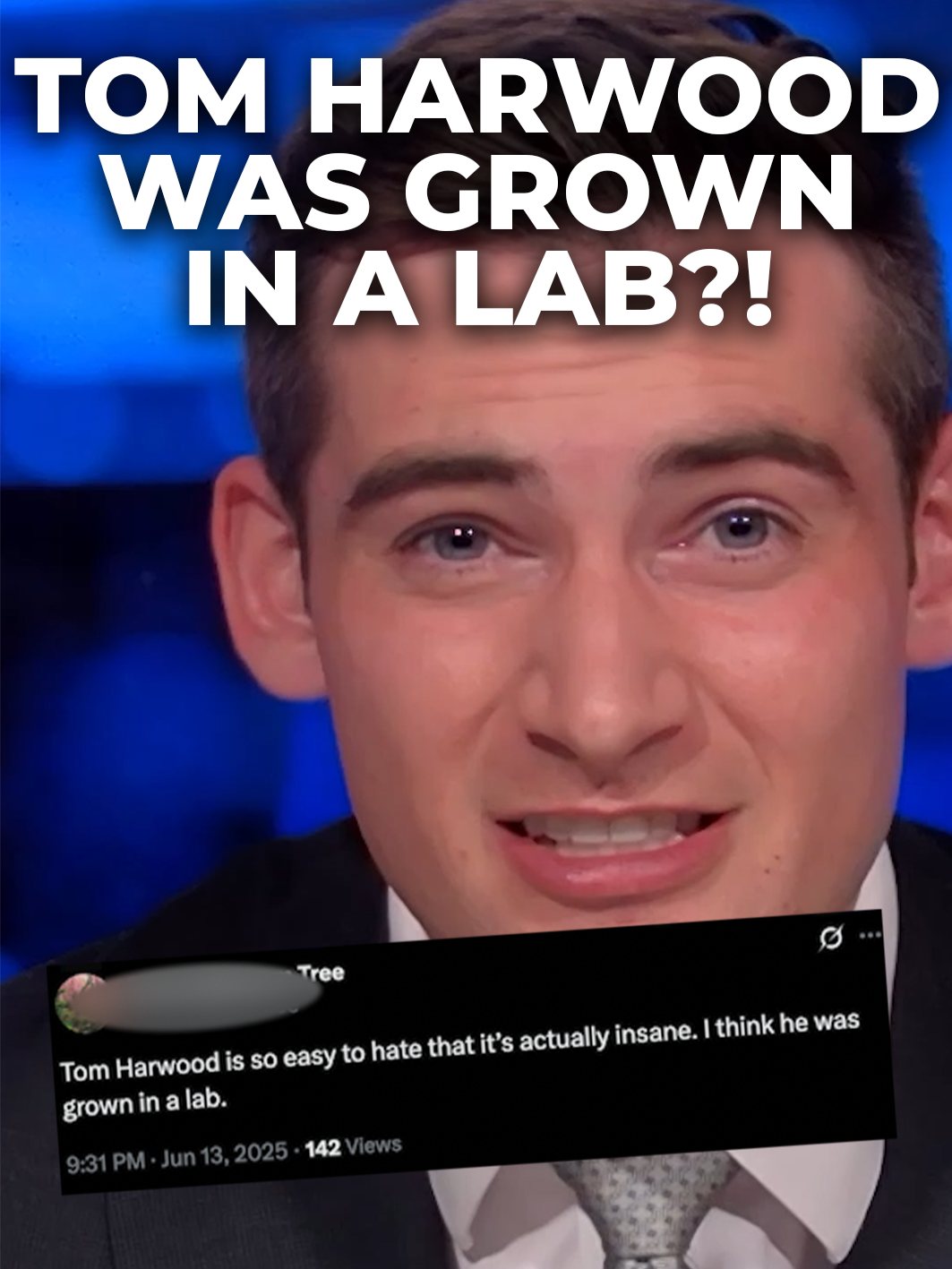 GB News’ Tom Harwood responds after one viewer on X claimed he was ‘grown in a lab’. He sets the record straight… #GBNews #UKNews #TomHarwood #Twitter