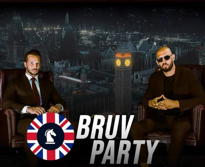 RT by @Cobratate: 🇬🇧 BRUV PARTY: ANDREW TATE'S PLAN TO &quot;SAVE BRITAIN&quot; Tate says the UK has become lawless, weak, and culturally unrecognizable. Blaming mass migration, failed leadership, and the collapse of masculinity, Tate paints a picture of a country spiraling into chaos. He vows to tear up any law or treaty that stands in his way, and resign in 30 days if he fails, promising to expose the real powers behind government. Border control, deportations, foreign aid cuts, NHS reform, and police crackdowns form the foundation of &quot;the Bruv agenda.&quot; Andrew Tate: &quot;I’m not the problem, I’m the solution. The Bruv Party will do what is necessary to restore honor to this great nation.&quot; Source: @vot