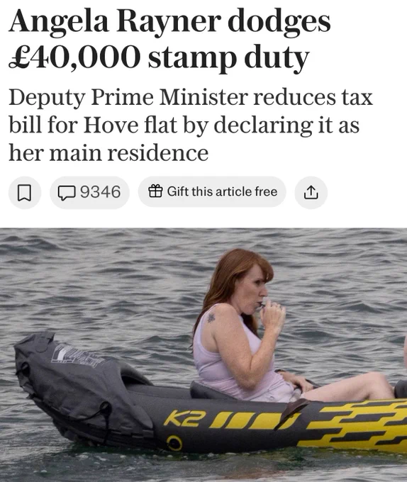 RT by @Cobratate: We fully expect @UKLabour to suspend @AngelaRayner for knowingly avoiding taxes. Party chairman @Cobratate was banned from all banking facilities worldwide when a tax investigation into him was launched. Will @HMRCgovuk punish her in that manner? Seize the house. Seize the cars. Lock the banks. Treat them as the Tates were treated or its 2 tier justice.