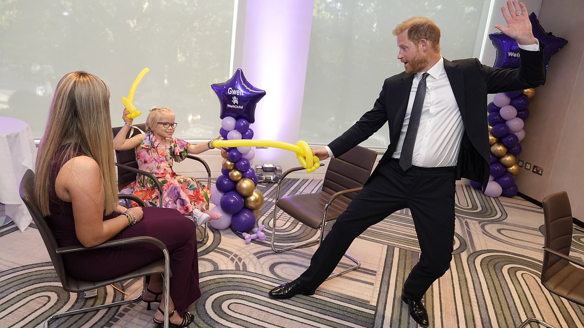 Harry's attempt to be a 'fun Prince again' is 'tragically hamfisted' and 'too little too late', royal experts claim - as he cracks dad jokes at Wellchild Awards