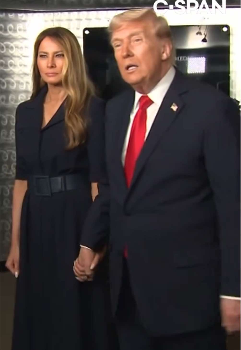 President Trump and first lady Melania Trump signed their names Thursday at the Pentagon's America's Heroes Memorial on the 24th anniversary of the 9/11 terrorist attacks.   Watch more by tapping the link in our bio. #911 #trump #cspan