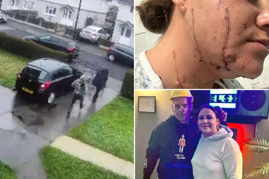 Horrifying moment ex-boyfriend slashes prison officer’s throat after waiting outside her home