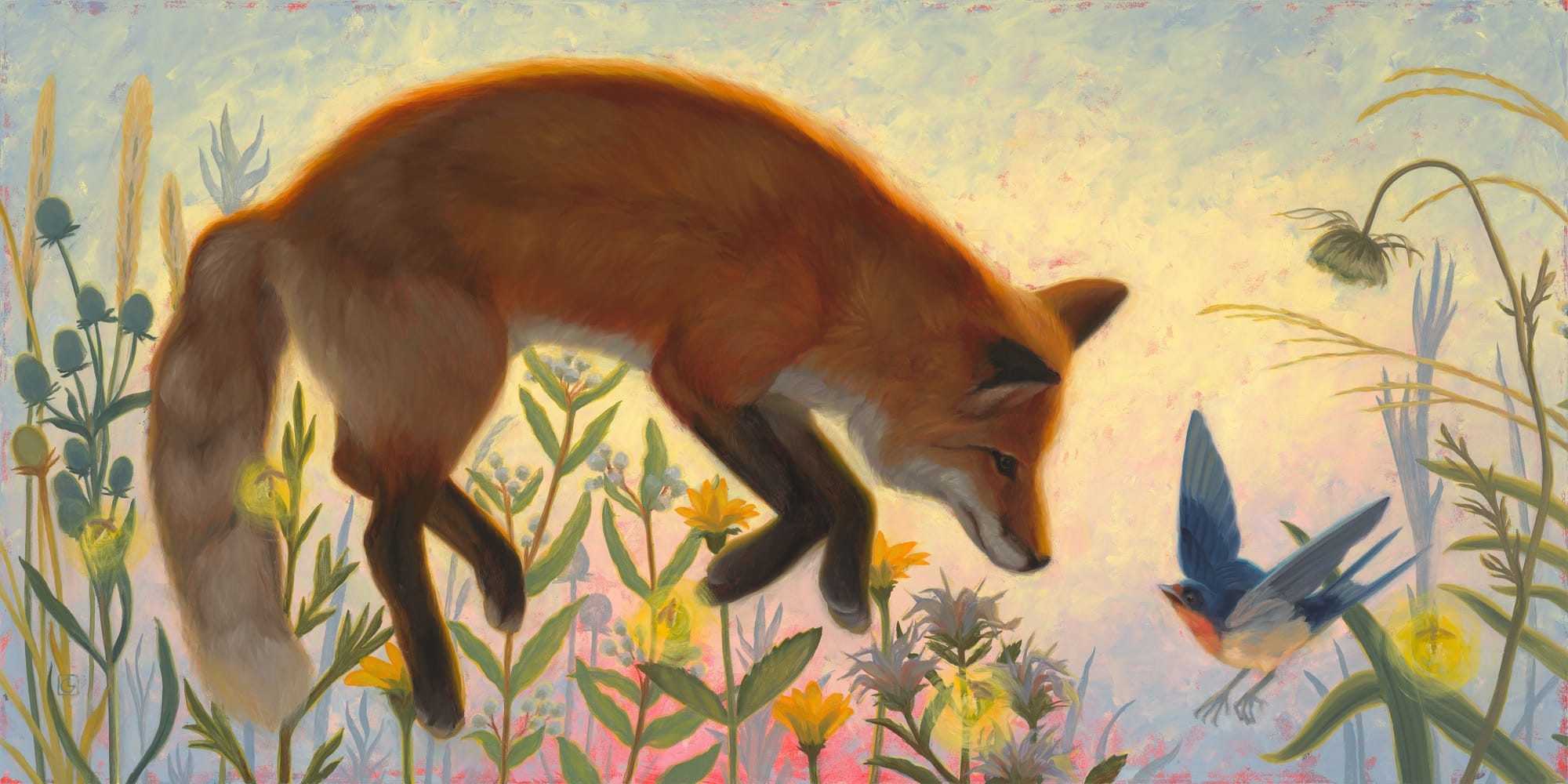 Surreal Narratives Unfurl Between Animals in Laura Catherwood’s Dreamy Paintings