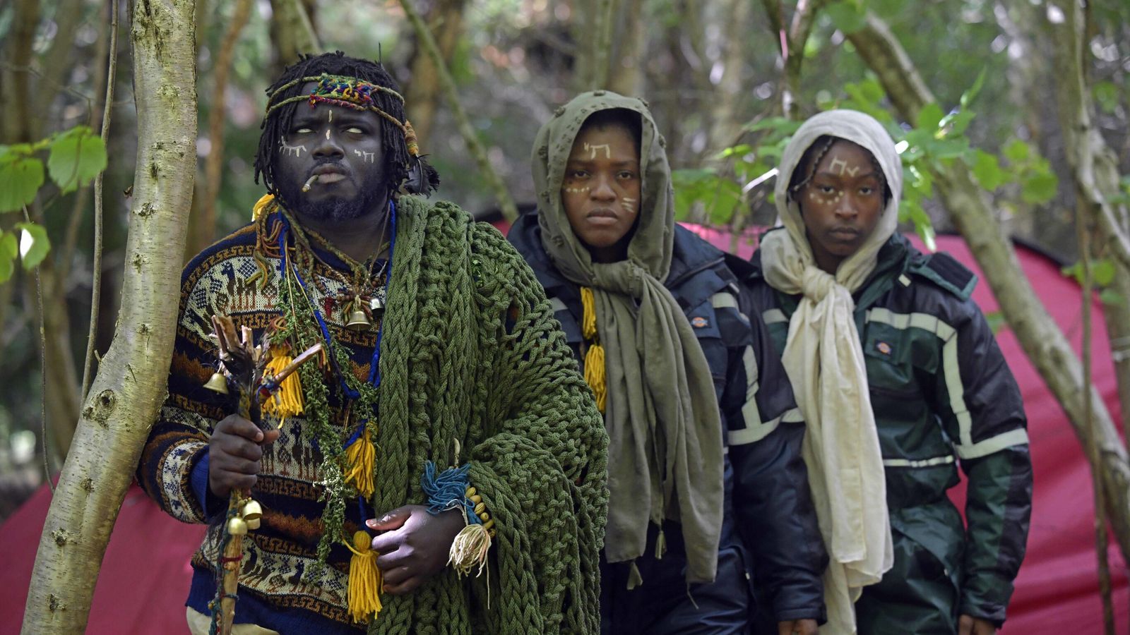 'African tribe' evicted from woodland site but set up new camp nearby