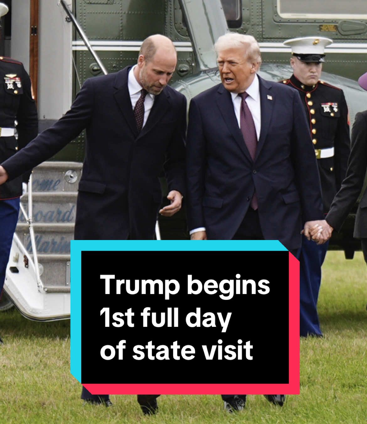 Donald Trump has been welcomed to Windsor Castle by the Prince and Princess of Wales on the first full day of their state visit to the UK. They'll join the King and Queen for a carriage procession through the Windsor Estate ahead of a banquet later. #Trump #StateVisit #Starmer #Channel4News
