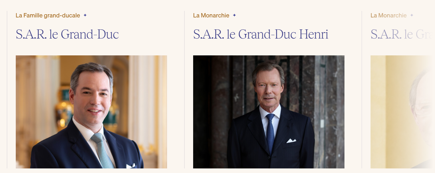 Luxembourg’s royals get ahead of history as they switch up their website before throne is handed over