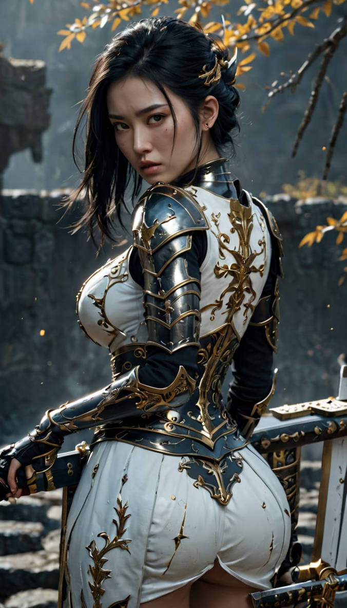 Beauty Warrior in White Clothes