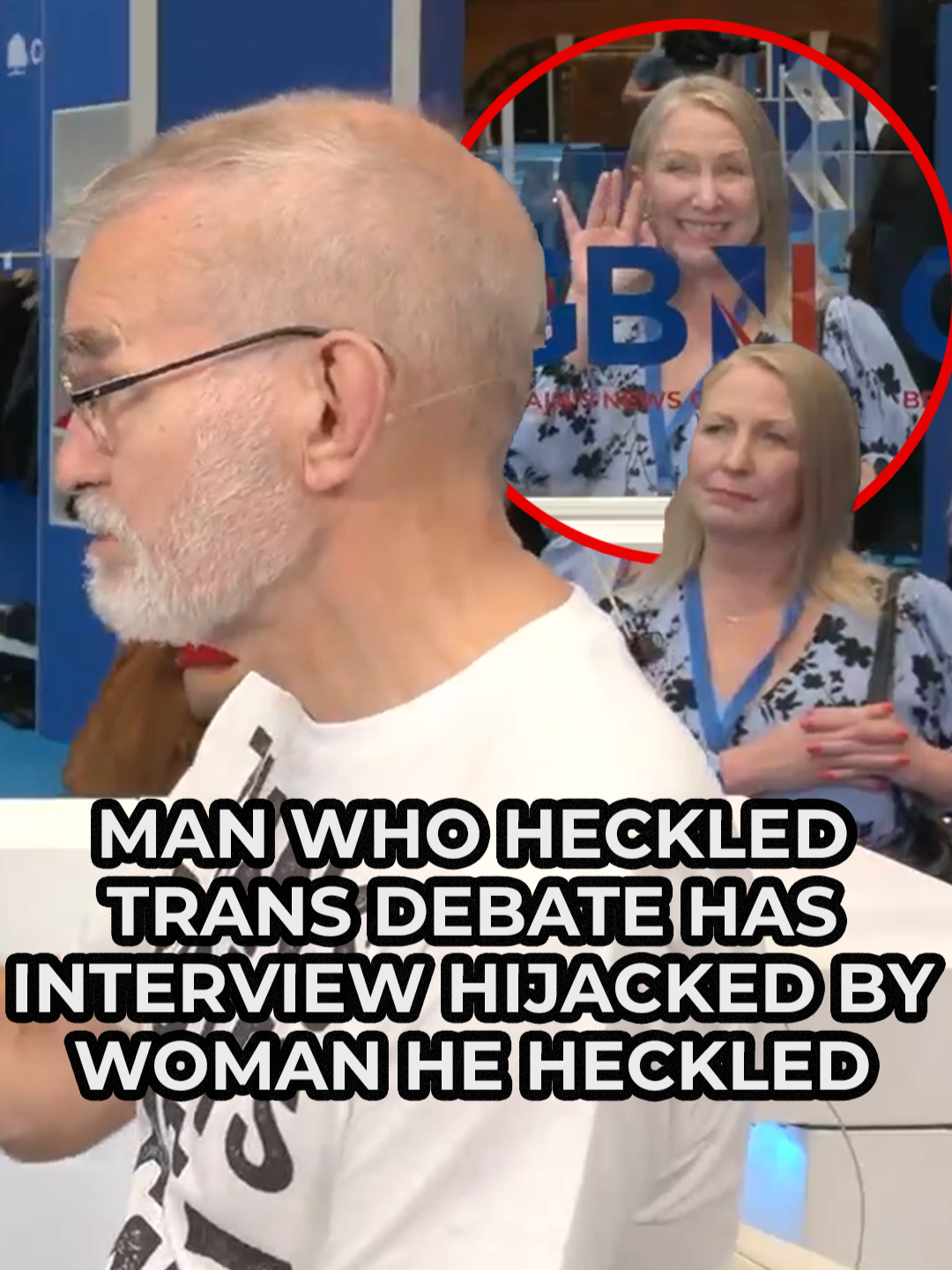 Watch the incredible moment a man who heckled a trans debate has his interview hijacked by the woman he heckled. #Trans #Gender #Woman #GBNews