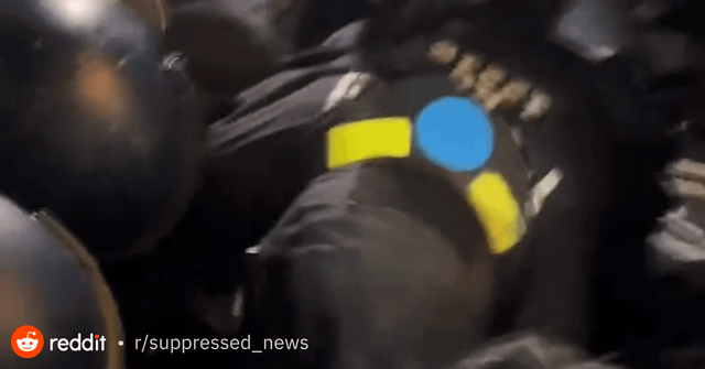 Demonstrator straight up takes down a Berlin police officer