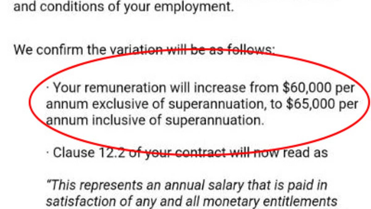 Worker exposes sneaky detail in their contract that would have seen them lose thousands of dollars of their pay