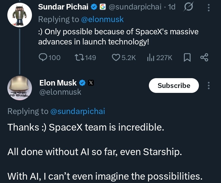 RT by @elonmusk: Two big tech bros casually chatting about the future. Only on X pic.