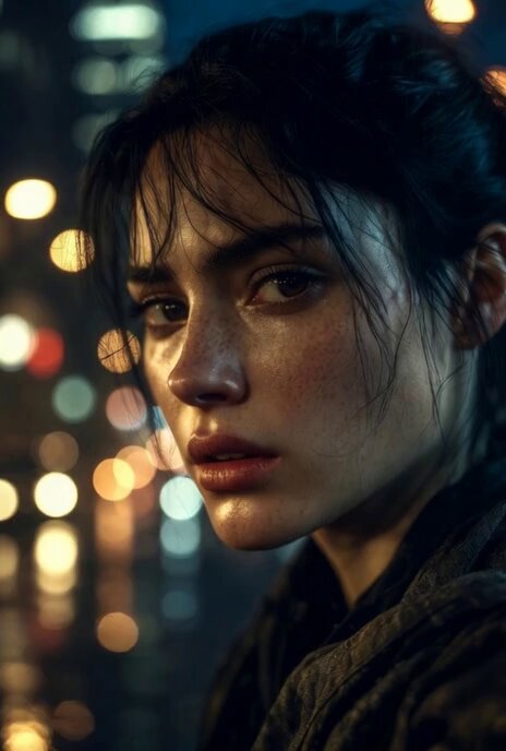 Grok Imagine prompt: Add a sexy vampire boyfriend with big teeth, pointy elf ears and a big mustache.